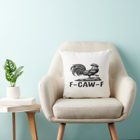 F-Caw-F Funny Wordplay Quote Sticker クッション (椅子)
