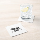 F-Caw-F Funny Wordplay Quote Sticker スクエアペーパーコースター (インサイチュ)
