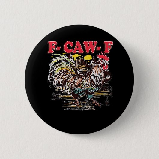 F-Caw-F Hei Hei Moana Rooster Classic Funny Graphi 缶バッジ (正面)
