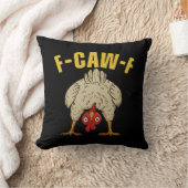 F-Caw-F Humor Gothic Crow Funny Aesthetic Style クッション (ブランケット)