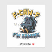 F-Caw-F I'm Gaming Funny Raven Crow Meme   シール (シート)