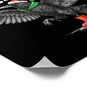 F-caw-f Merry Christmas Funny Crow Raven  ポスター (角)