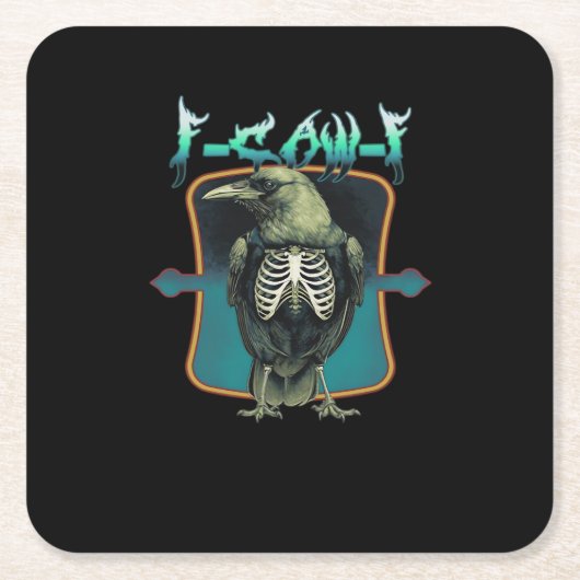 F-Caw-F Minimal Design スクエアペーパーコースター (正面)