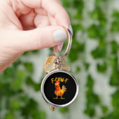 F-Caw-F Pun Funny Chicken Rooster Cawing Grunge キーホルダー (手)