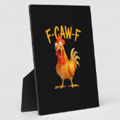 F-Caw-F Pun Funny Chicken Rooster Cawing Grunge フォトプラーク (側面)