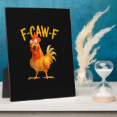 F-Caw-F Pun Funny Chicken Rooster Cawing Grunge フォトプラーク (側面)
