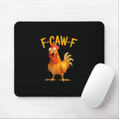 F-Caw-F Pun Funny Chicken Rooster Cawing Grunge マウスパッド (マウス)