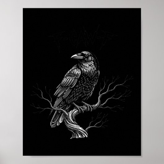 F-caw-f - Raven - Crow - Halloween Costume Premium ポスター (正面)