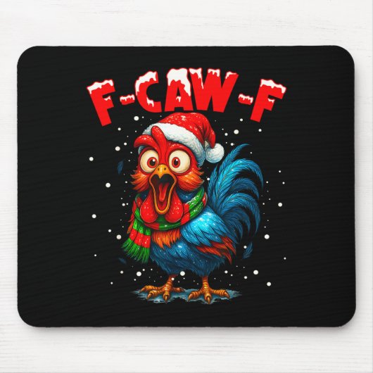 F Caw F Raven F-caw-f ニワトリのミーム おもしろい引用 ネームロッコ マウスパッド (正面)