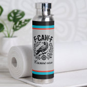 F-CAW-F Raven Funny Dark Humor Floral Wreath Name ウォーターボトル