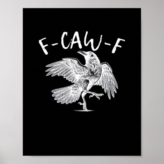 F-Caw-F Raven Vintage Graphic ポスター (正面)