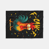 F Caw F Rooster 面白い鳥 鶏の心の師 ファウルク  フリースブランケット (正面(横))
