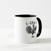 F Caw F Rooster, F-Caw-F Funny Chicken Humor Cool マグカップ (正面右)