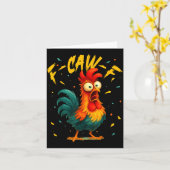 F Caw F Rooster Funny Bird Chicken Whisperer Fawk  カード (黄色い花)