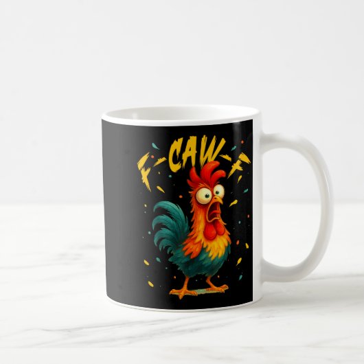 F Caw F Rooster Funny Bird Chicken Whisperer Fawk  コーヒーマグカップ (右)