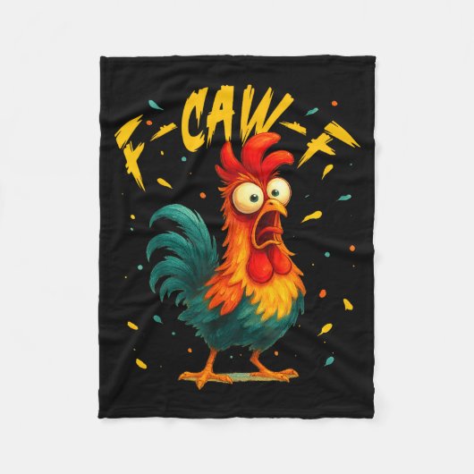 F Caw F Rooster Funny Bird Chicken Whisperer Fawk  フリースブランケット (正面)