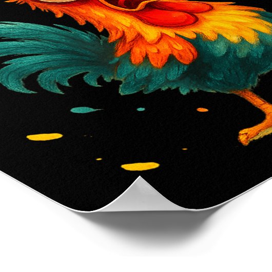 F Caw F Rooster Funny Bird Chicken Whisperer Fawk  ポスター (角)