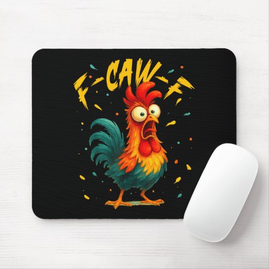 F Caw F Rooster Funny Bird Chicken Whisperer Fawk  マウスパッド (マウス)