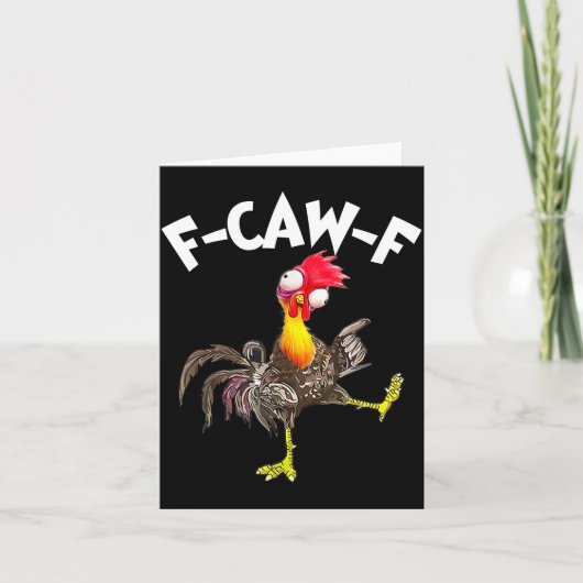 F-caw-f Rooster Funny Bird Fcaw-f Chicken Whispere カード (正面)