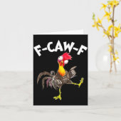 F-caw-f Rooster Funny Bird Fcaw-f Chicken Whispere カード (黄色い花)