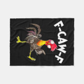 F-caw-f Rooster Funny Bird Fcaw-f Chicken Whispere フリースブランケット (正面(横))