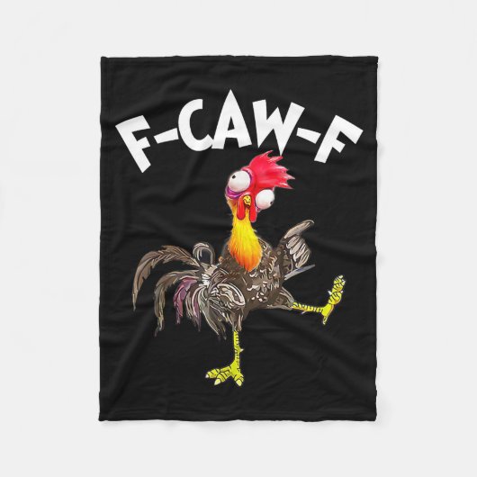 F-caw-f Rooster Funny Bird Fcaw-f Chicken Whispere フリースブランケット (正面)