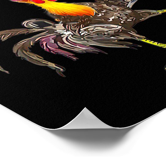 F-caw-f Rooster Funny Bird Fcaw-f Chicken Whispere ポスター (角)