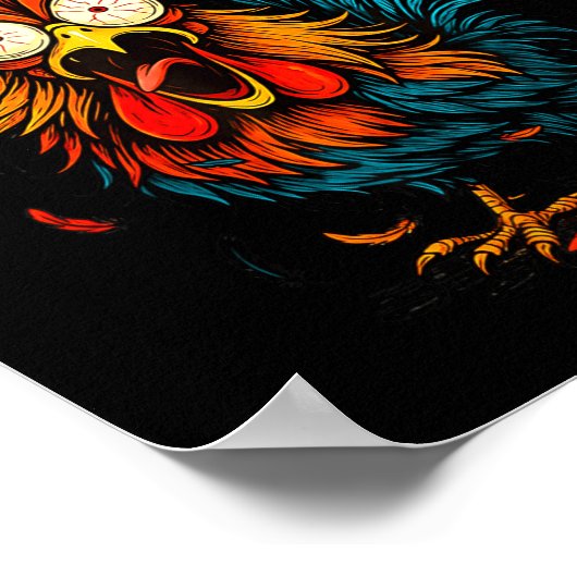 F Caw F Rooster Funny Bird Fcawf Chicken Coffee  ポスター (角)