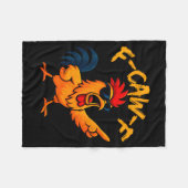 F Caw F Rooster Funny Bird Fcawf Chicken Whisperer フリースブランケット (正面(横))