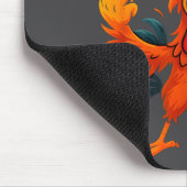 F Caw F Rooster Funny Sarcastic Chicken Middle Fin マウスパッド (コーナー)
