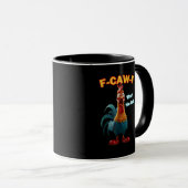 F-Caw-F The Funny Chicken Humor F-Caw-F Rooster マグカップ (正面右)