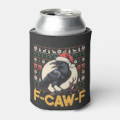 F-Caw-F Ugly Christmas Sweater Funny Raven Xmas   缶クーラー (缶正面)
