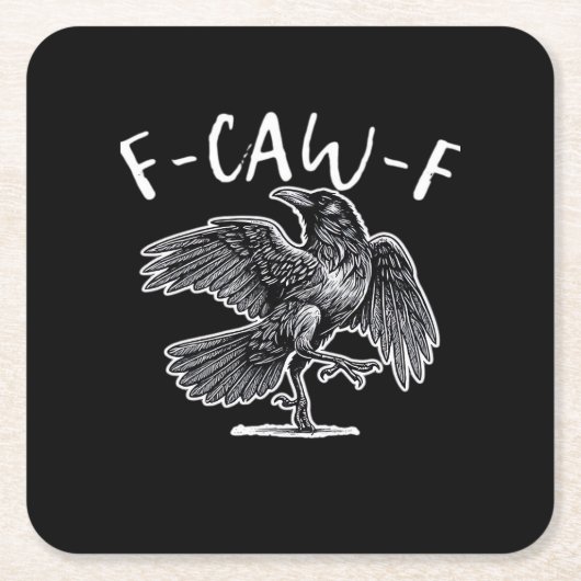 F-Caw-F Vintage Style スクエアペーパーコースター (正面)