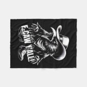 F-caw Y'all Crow Redneck Cowboy Hat Cussing Angry  フリースブランケット (正面(横))