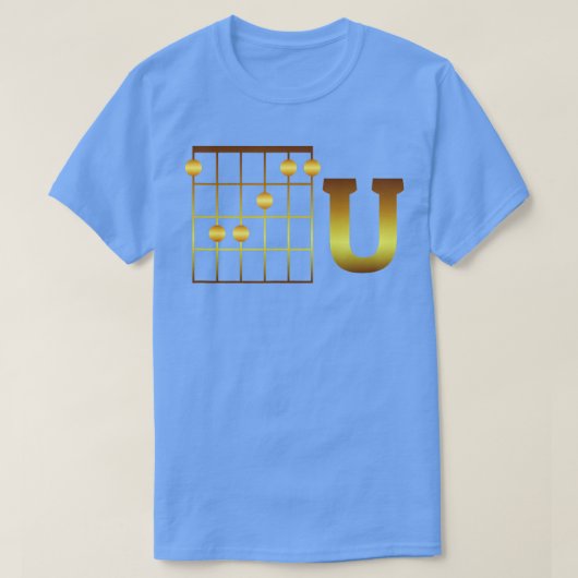 F Chord おもしろい U Guitaristギフトギター値リスト Tシャツ (デザイン正面)