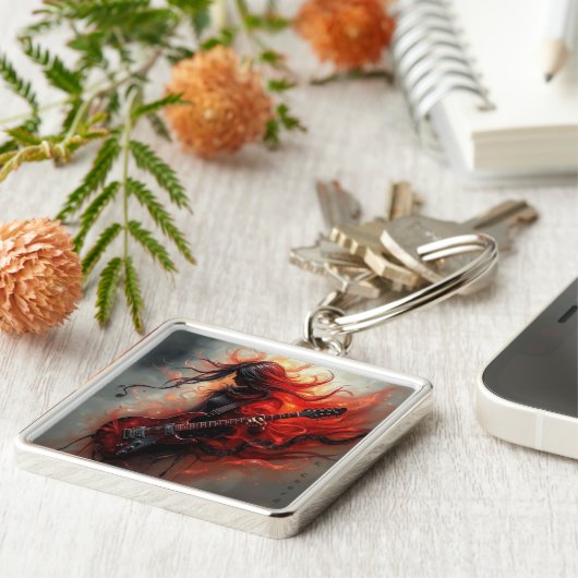 F Chord - AI Digital Art Print キーホルダー (側面)