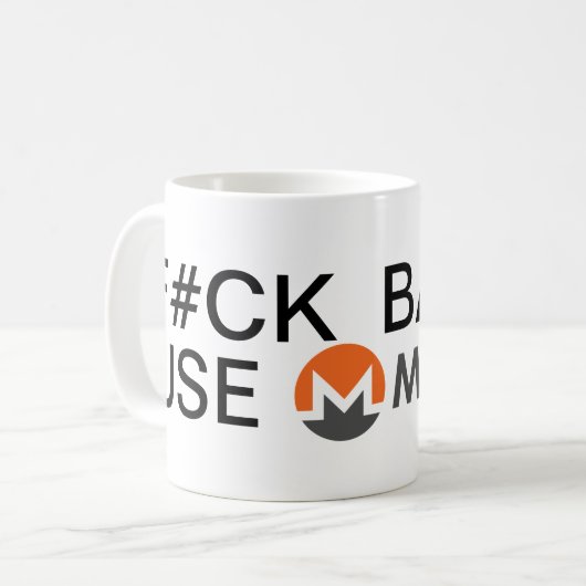 F#CKバンクがモネロマグを使用 コーヒーマグカップ (正面左)