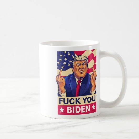 F%ckユーバイデン氏トおもしろいランプ コーヒーマグカップ (右)