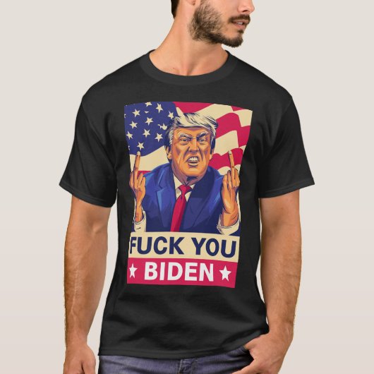 F%ckユーバイデン氏トおもしろいランプ Tシャツ (正面)