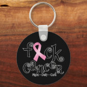 F*CK乳癌（ピンクリボン） キーホルダー (正面)