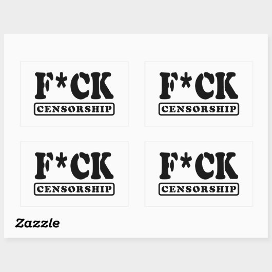 F*CK検閲 長方形シール (シート)