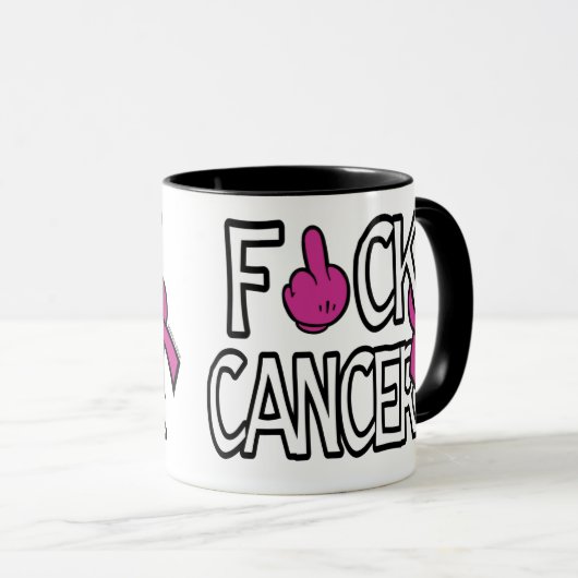 F#CK癌…乳がん マグカップ (正面右)