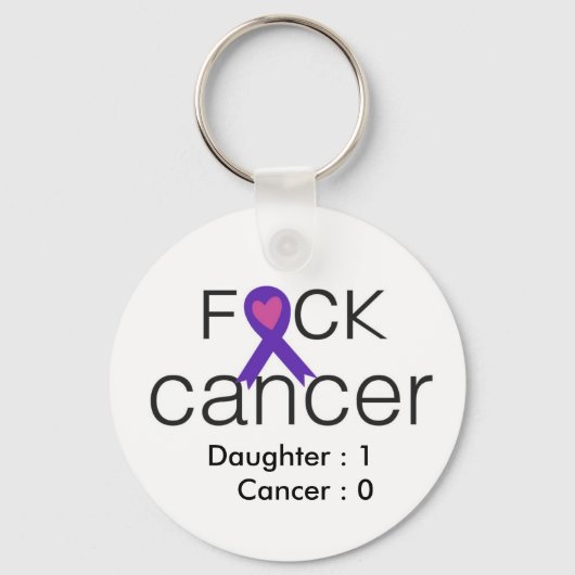 F*ck Cancer – の保スコア – 自分の文字を追加 キーホルダー (正面)