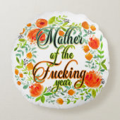 F*cking年ワイルドフラワーフローラ母の母 ラウンドクッション (正面)