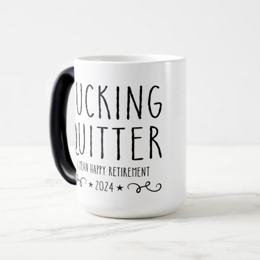 F*Cking QuitterとはHappy Retirement Coffeeのこと モーフィングマグカップ (正面左)
