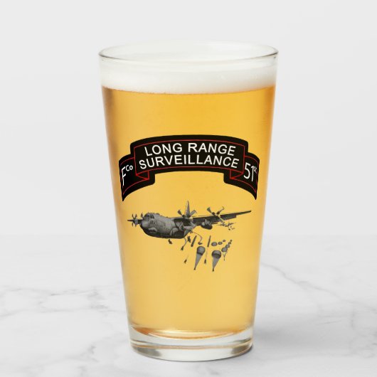 F Co 51st Inf LRSCビールピントガラス タンブラーグラス (ドリンク正面)