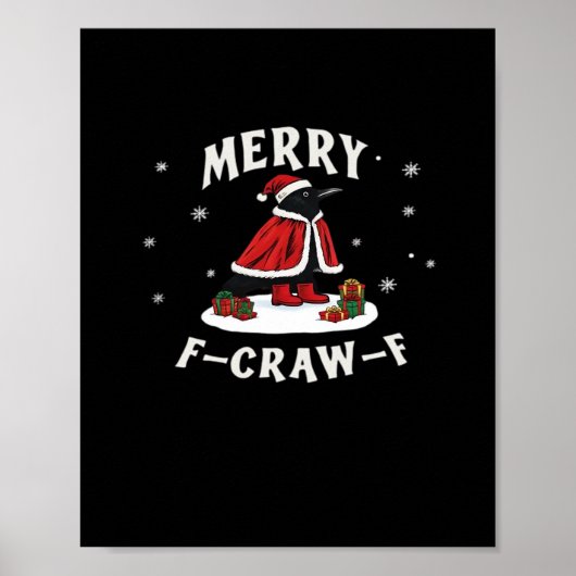 F-Craw-F カラス クリスマス F-Caw-F ワタシギ クリスマス 服 ポスター (正面)