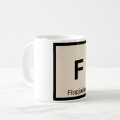 F - Flapjacks化学周期表の記号 コーヒーマグカップ (正面左)