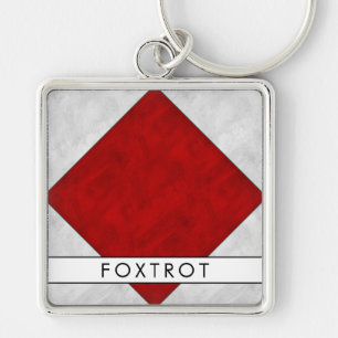 F Foxtrot 航海のSignal Flag +お名前 キーホルダー
