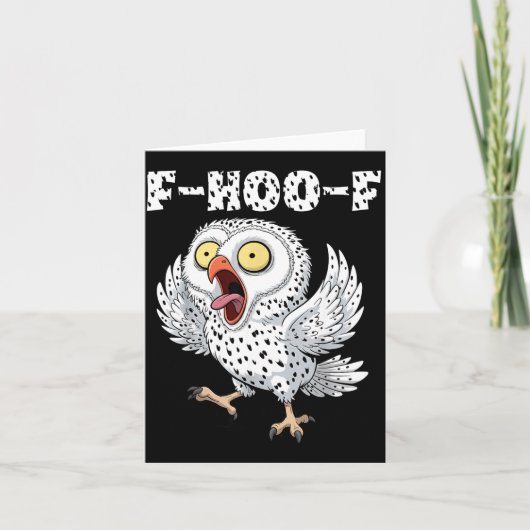 F-hoo-f Owl Meme – Funny Screaming Owl Bird Meme G カード (正面)